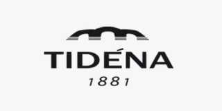 Logotypen för Tidena i grå färg på en vit bakgrund.