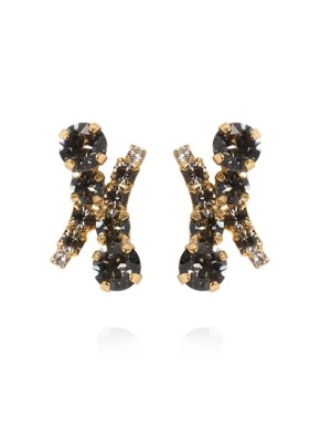 Caroline Svedbom Örhängen Halo Gold Black Diamond / Crystal 102145139601, handla denna klocka online eller i butik hos klockmaster