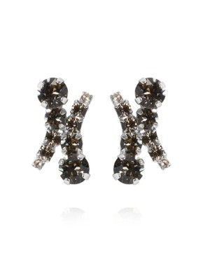 Caroline Svedbom Örhängen Halo Rhodium Black Diamond / Crystal 102146139601, handla denna klocka online eller i butik hos klockmaster
