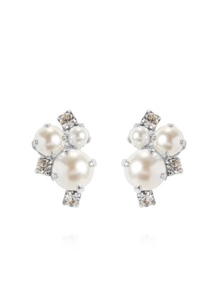 Caroline Svedbom Örhängen Molly Rhodium Pearl / Crystal 102148108201, handla denna klocka online eller i butik hos klockmaster