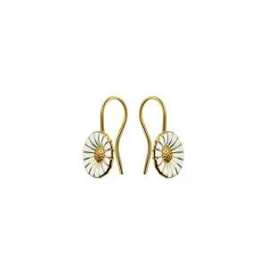Georg Jensen Daisy Earhooks Gold Plated Guld Och Vit  3539222, handla denna klocka online eller i butik hos klockmaster