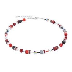 Coeur de Lion Halsband GeoCUBE Röd, grå, svart 401410-0312, handla denna klocka online eller i butik hos klockmaster
