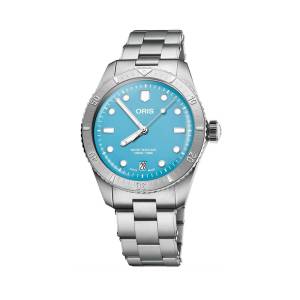 ORIS Divers 65 Date Cotton Candy 38mm 73377714055MB, handla denna klocka online eller i butik hos klockmaster