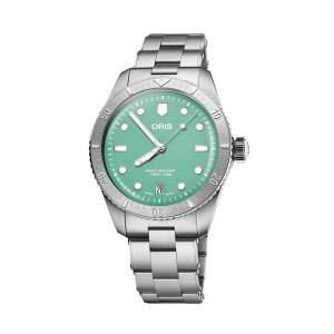 ORIS Divers 65 Date Cotton Candy 38mm 73377714057MB, handla denna klocka online eller i butik hos klockmaster