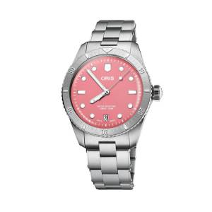 ORIS Divers 65 Date Cotton Candy 38mm 73377714058MB, handla denna klocka online eller i butik hos klockmaster