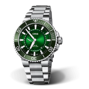 ORIS Aquis Small Second Date Hangang 43.5mm Limited Edition 74377344187SET, handla denna klocka online eller i butik hos klockmaster
