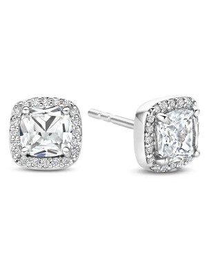 Ti Sento Classic Square Zirconia Earstuds - Silver 78029ZI, handla denna klocka online eller i butik hos klockmaster