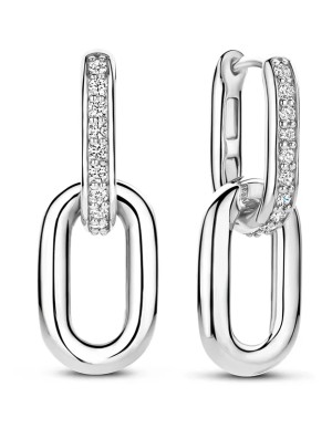 Ti Sento Signature Zirconia Chain Hoops Örhängen - Silver 7831ZI, handla denna klocka online eller i butik hos klockmaster