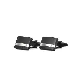 AROCK Manschettknappar - Svart och silver AA361849, handla denna klocka online eller i butik hos klockmaster