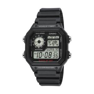 CASIO Timeless World Time 42mm AE-1200WH-1AVEF, handla denna klocka online eller i butik hos klockmaster