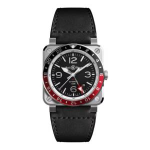 Bell and Ross BR0393 GMT 42mm BR0393-BL-ST/SCA, handla denna klocka online eller i butik hos klockmaster