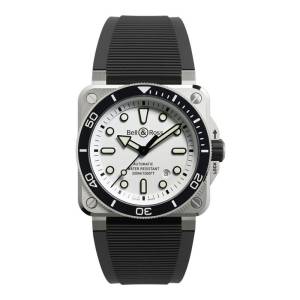Bell and Ross BR03A Diver 42mm BR03A-D-WH-ST/SRB, handla denna klocka online eller i butik hos klockmaster