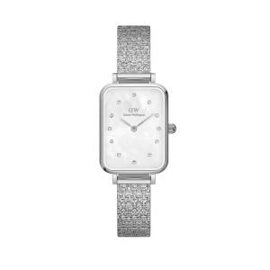 Daniel Wellington Quadro Lumine Pressed Piano White MoP Silver 20mm DW00100580, handla denna klocka online eller i butik hos klockmaster