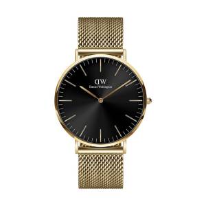 Daniel Wellington Classic Mesh Onyx Gold 40mm DW00100631, handla denna klocka online eller i butik hos klockmaster