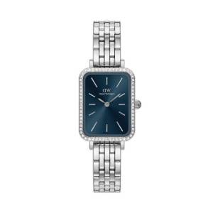 Daniel Wellington Quadro Lumine Bezel 5-Link Arctic Silver 20mm DW00100670, handla denna klocka online eller i butik hos klockmaster