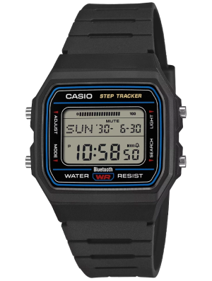 CASIO Timeless Step Tracker Bluetooth 38mm F-B100W-1AEF, handla denna klocka online eller i butik hos klockmaster