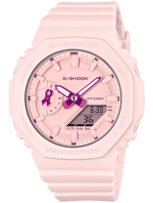 CASIO G-Shock 43mm Pink Ribbon GMA-S2100PR-4AER, handla denna klocka online eller i butik hos klockmaster