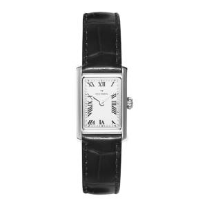 Mockberg Timeless Black Leather Silver 19mm MB0246, handla denna klocka online eller i butik hos klockmaster