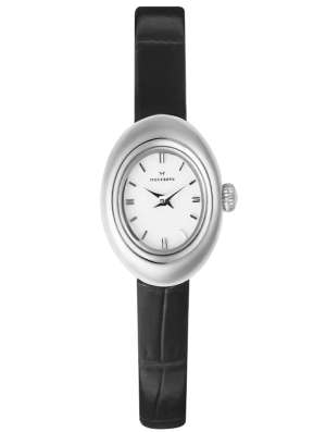 Mockberg Belle Oval Petite Leather Steel 18.5mm MB1413, handla denna klocka online eller i butik hos klockmaster