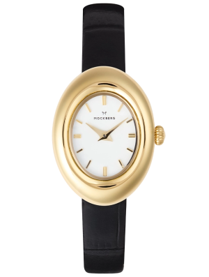 Mockberg Belle Oval Leather Gold 23mm MB1414, handla denna klocka online eller i butik hos klockmaster