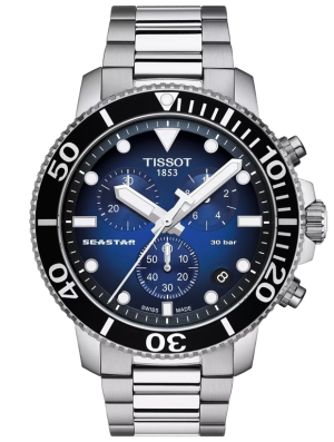 TISSOT Seastar 1000 Chronograph 45mm T1204171104101, handla denna klocka online eller i butik hos klockmaster