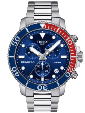 TISSOT Seastar 1000 Chronograph 45mm T1204171104103, handla denna klocka online eller i butik hos klockmaster