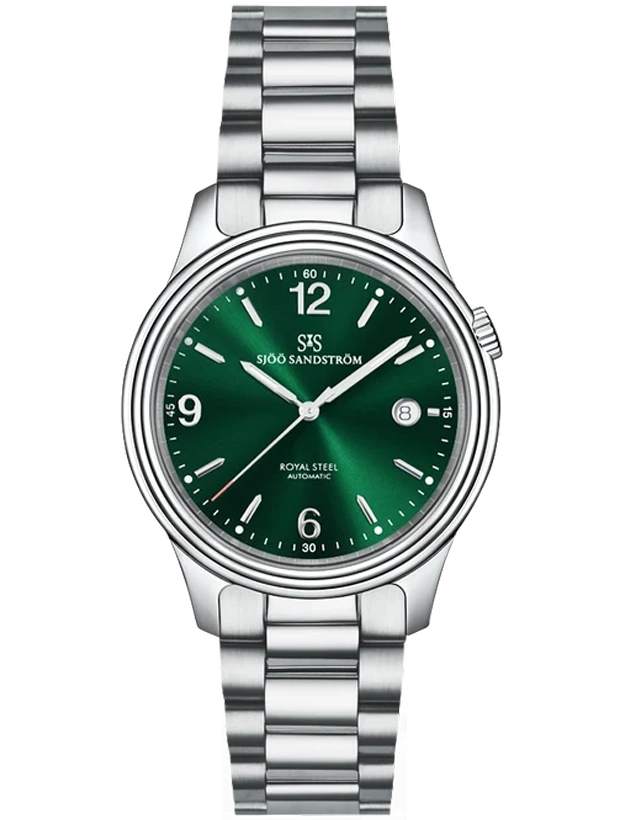 Sjöö Sandström Royal Steel Classic Automatic 41mm 009321, handla denna klocka online eller i butik hos klockmaster