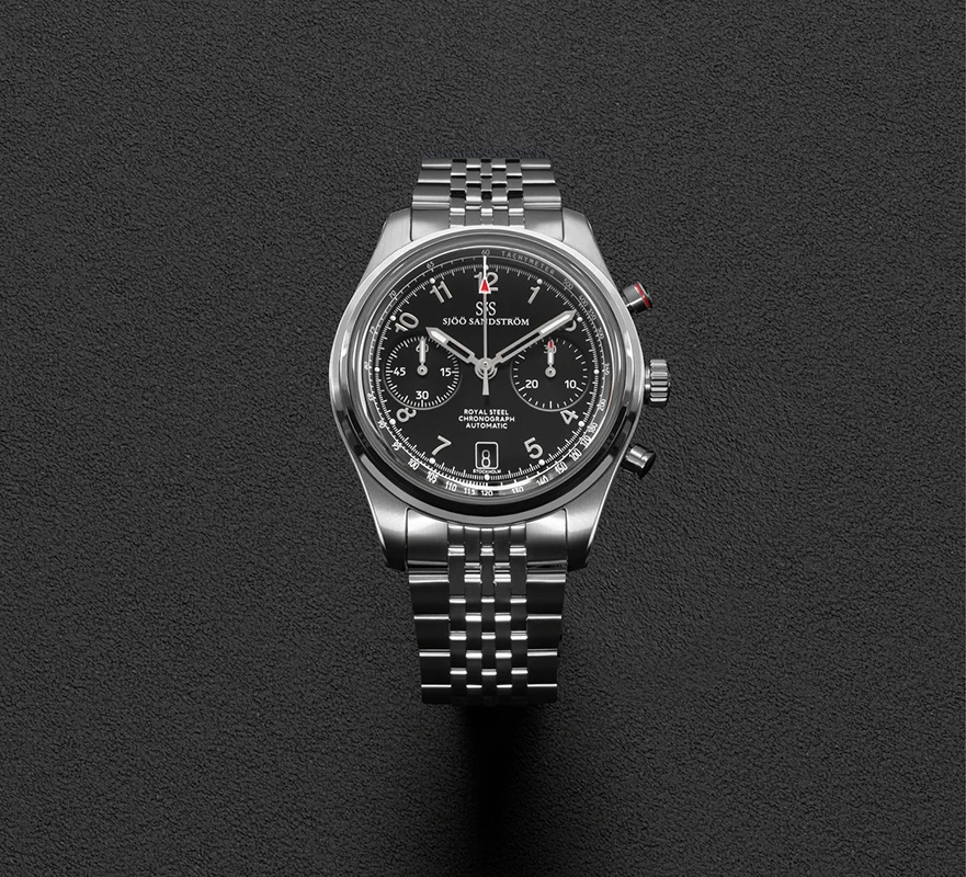 Sjöö Sandström Royal Steel Chronograph 40mm 021521, klocka som du kan handla till bra pris hos oss på Klockmaster.