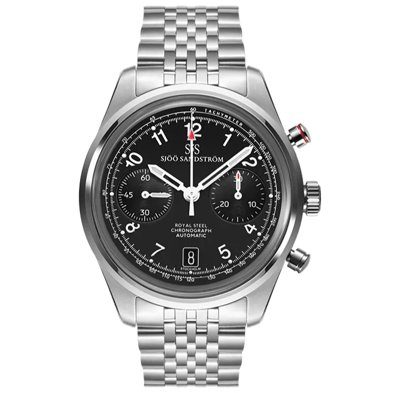 Sjöö Sandström Royal Steel Chronograph 40mm 021521, handla denna klocka online eller i butik hos klockmaster