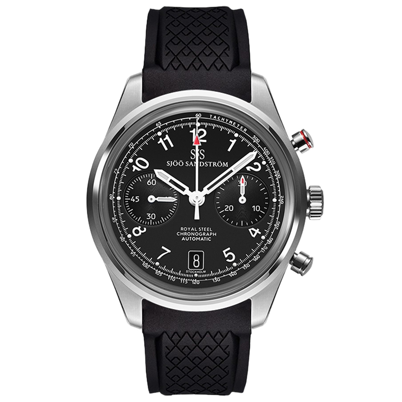 Sjöö Sandström Royal Steel Chronograph 40mm, handla denna klocka online eller i butik hos klockmaster