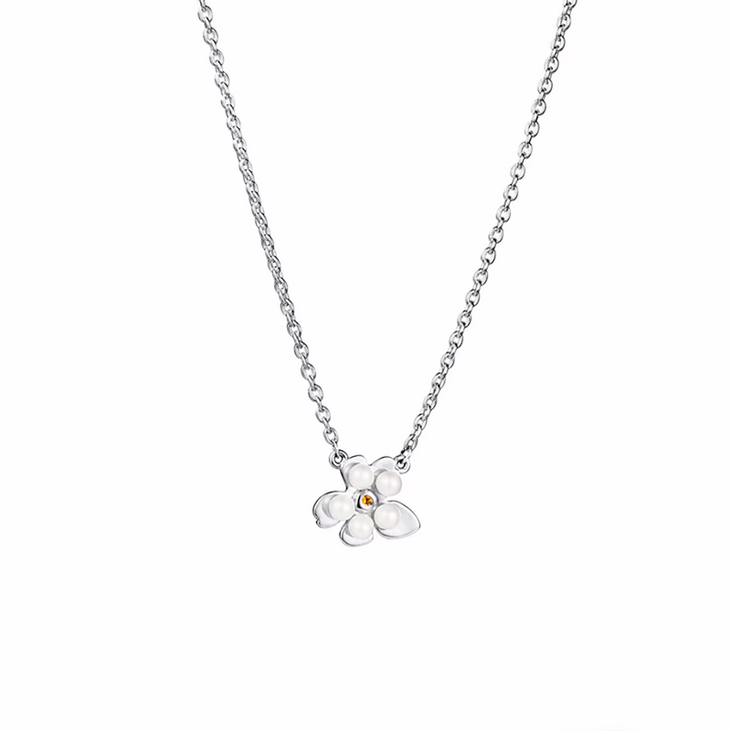 Efva Attling Halsband Forettmigej - Silver/Vit 10-100-02345-4045, handla denna klocka online eller i butik hos klockmaster