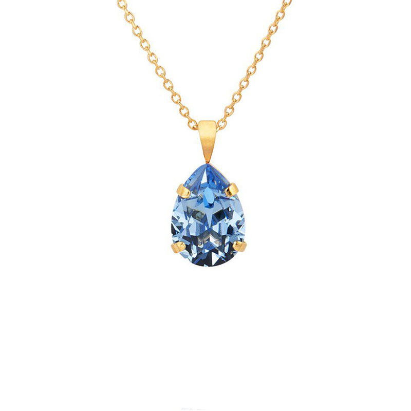Caroline Svedbom Mini Drop Halsband Guld Light Sapphire   100004114414, handla denna klocka online eller i butik hos klockmaster