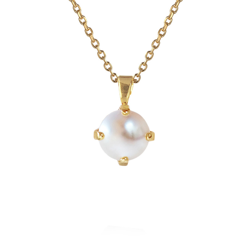Caroline Svedbom Classic Petite Halsband Guld och vit  100082116843, handla denna klocka online eller i butik hos klockmaster