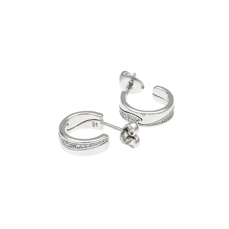 Georg Jensen Fusion Small Earhoop Vitt Guld  10016434, handla denna klocka online eller i butik hos klockmaster