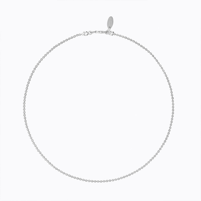 Caroline Svedbom Diamond Long Chain Rhodium Silver  101107903601, handla denna klocka online eller i butik hos klockmaster