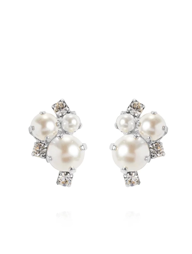 Caroline Svedbom Örhängen Molly Rhodium Pearl / Crystal 102148108201, handla denna klocka online eller i butik hos klockmaster