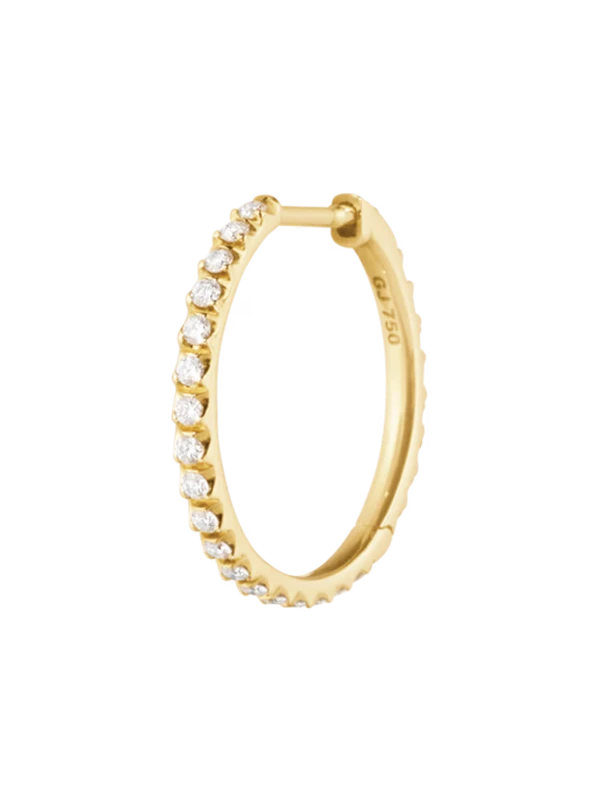 Georg Jensen Signature Diamonds Örhänge, Hoop, Stort, Single - Guld 20001504, handla denna klocka online eller i butik hos klockmaster
