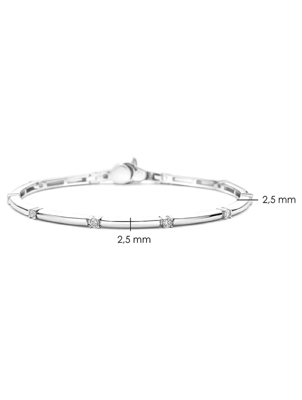 Ti Sento Classic Rectangular Zirconia Bangle Medium - Silver 23099ZI/M-18CM, klocka som du kan handla till bra pris hos oss på Klockmaster.