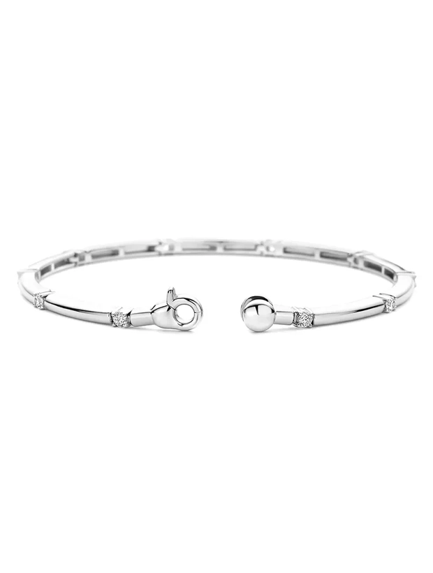 Ti Sento Classic Rectangular Zirconia Bangle Medium - Silver 23099ZI/M-18CM, klocka som du kan handla till bra pris hos oss på Klockmaster.
