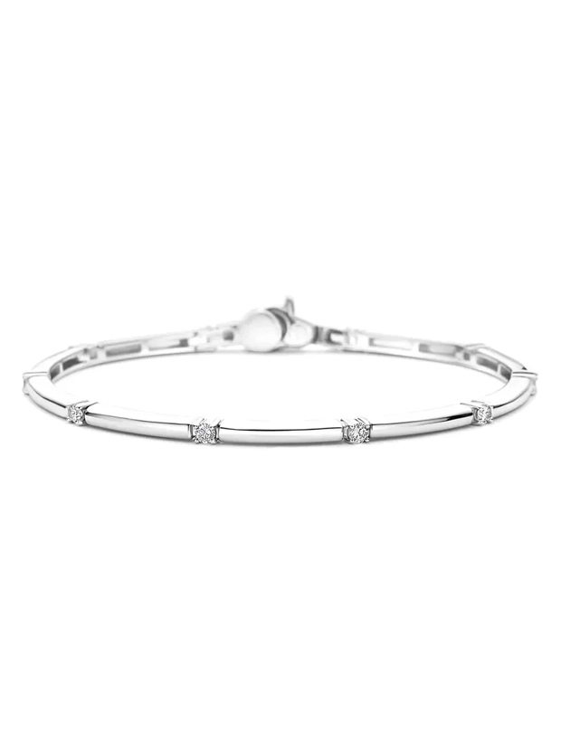 Ti Sento Classic Rectangular Zirconia Bangle Medium - Silver 23099ZI/M-18CM, handla denna klocka online eller i butik hos klockmaster