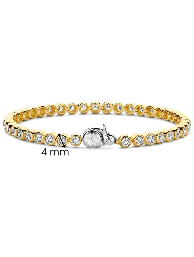 Ti Sento Round Tennis Armband Medium - Guld 2842ZY/M-18CM, klocka som du kan handla till bra pris hos oss på Klockmaster.