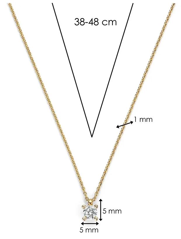 Ti Sento Classic Zirconia Halsband - Guld 34087ZY/42, klocka som du kan handla till bra pris hos oss på Klockmaster.