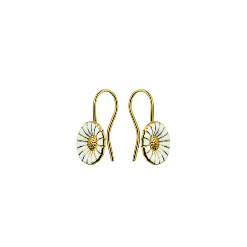 Georg Jensen Daisy Earhooks Gold Plated Guld Och Vit  3539222, handla denna klocka online eller i butik hos klockmaster