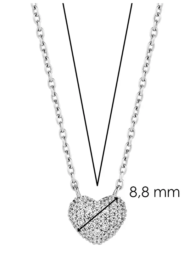 Ti Sento Zirconia Heart Halsband - Silver 3899ZI/42, klocka som du kan handla till bra pris hos oss på Klockmaster.