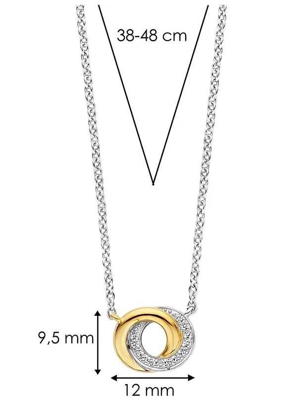 Ti Sento Forever Connected Zirconia Halsband - Guld/Silver 3915ZY/42, klocka som du kan handla till bra pris hos oss på Klockmaster.