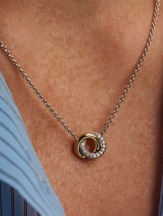 Ti Sento Forever Connected Zirconia Halsband - Guld/Silver 3915ZY/42, klocka som du kan handla till bra pris hos oss på Klockmaster.