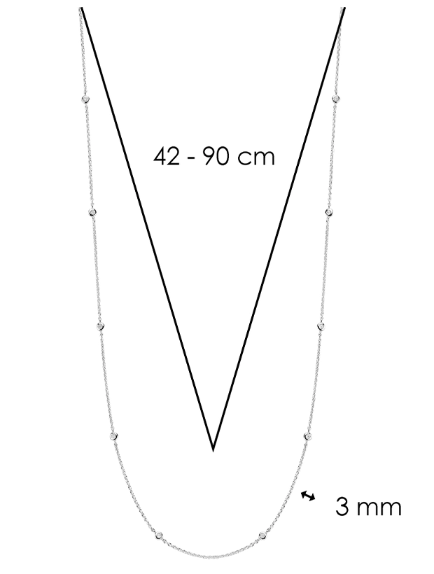 Ti Sento Basic Zirconia Halsband 42cm - Silver 3978ZI/42, klocka som du kan handla till bra pris hos oss på Klockmaster.