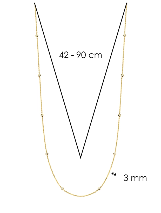 Ti Sento Basic Zirconia Halsband 42cm - Guld 3978ZY/42, klocka som du kan handla till bra pris hos oss på Klockmaster.