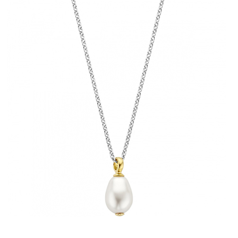 Ti Sento Milano Halsband - Silver/vit/guld 3995PW/42, handla denna klocka online eller i butik hos klockmaster