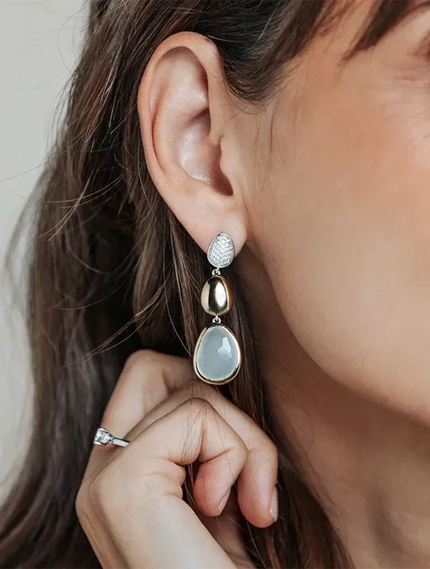 Ti Sento Drop Örhängen Luxury stone - Guld/Silver 78028MW, klocka som du kan handla till bra pris hos oss på Klockmaster.